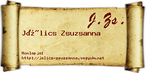 Jálics Zsuzsanna névjegykártya